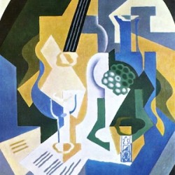 Still Life with Fruit bowl and mandolin by Juan Gris